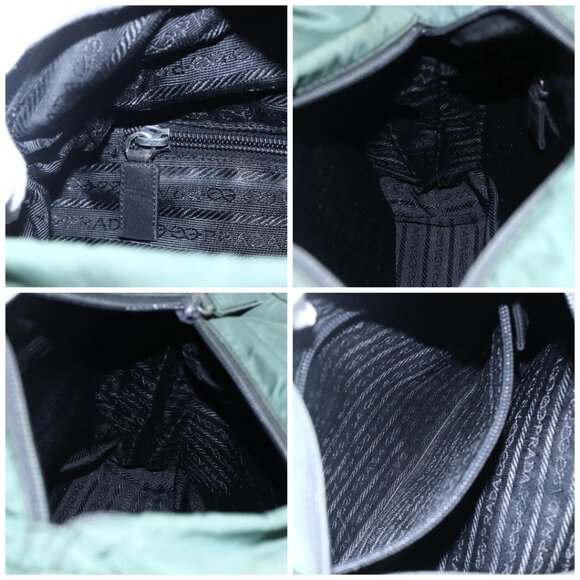 PRADA Tote Bag Nylon Khaki Silver Auth bs31174 - Picture 15 of 16